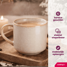 Cookinglife Kaffeetassen Serene Sand 330 ml – Steingut – 4 Stück