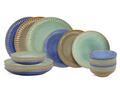 Cookinglife Geschirrset Aqua Maris 18-teilig / 6 Personen - 6 Speiseteller, 6 Frühstücksteller und 6 Schalen