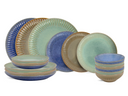 Cookinglife Geschirrset Aqua Maris 18-teilig / 6 Personen - 6 Speiseteller, 6 Frühstücksteller und 6 Schalen