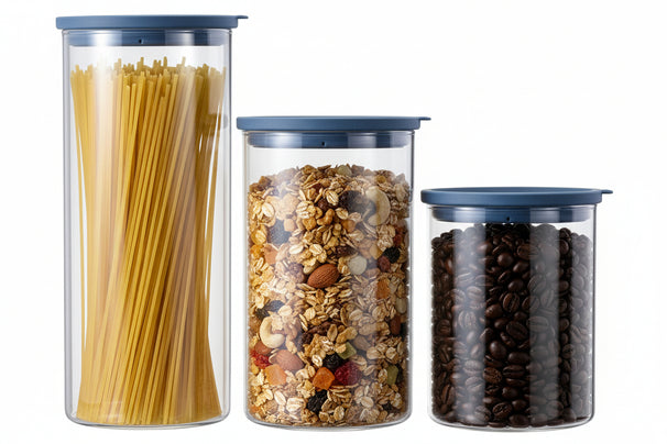Cookinglife Vorratsbehälter Set - Glas - ø 13 cm - 1,5 / 1,9 / 2,5 Liter - 3 Stück