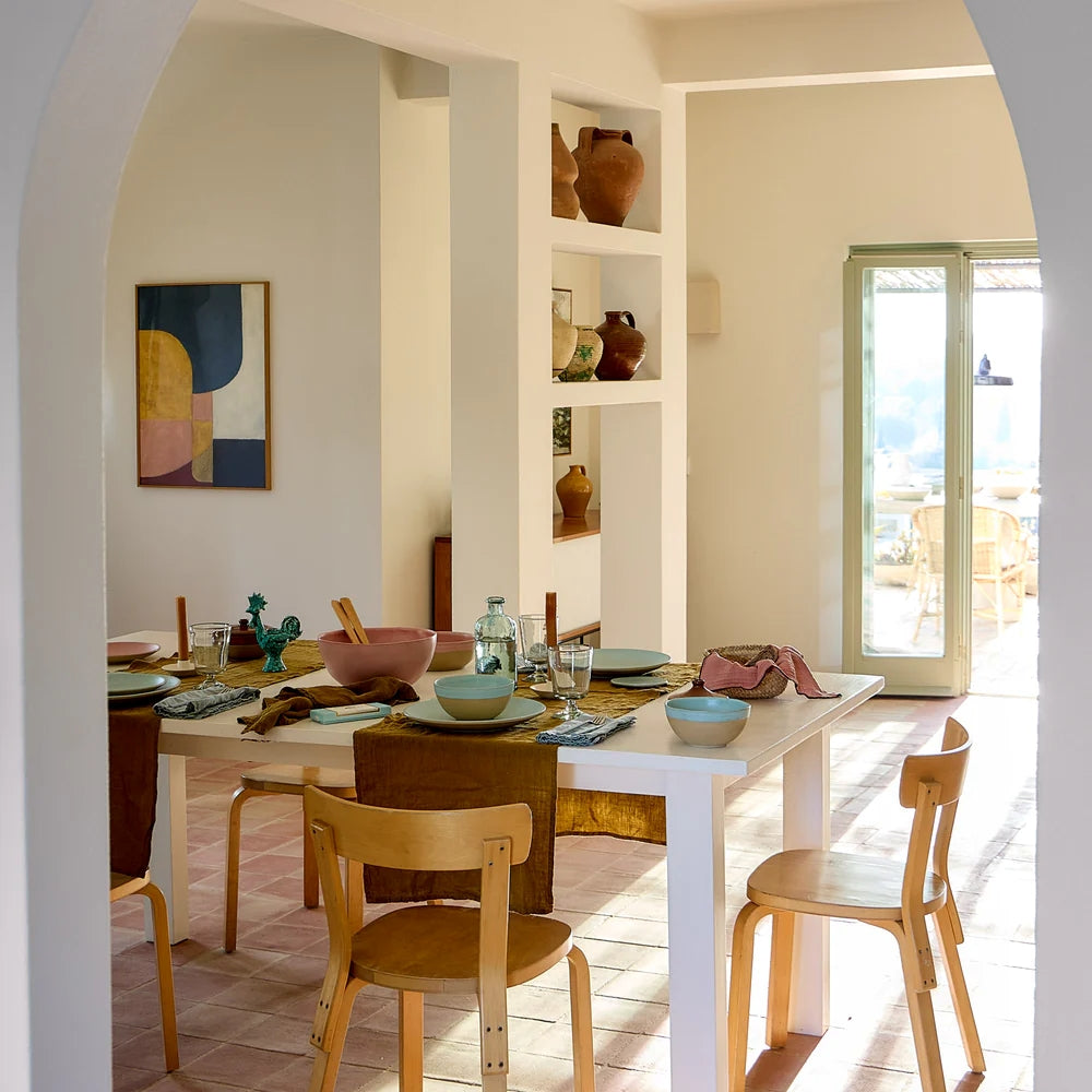 Costa Nova Geschirrset Arenito Aqua 18-teilig / 6 Personen - 6 Dinner-Teller, 6 Frühstücksteller & 6 Schalen