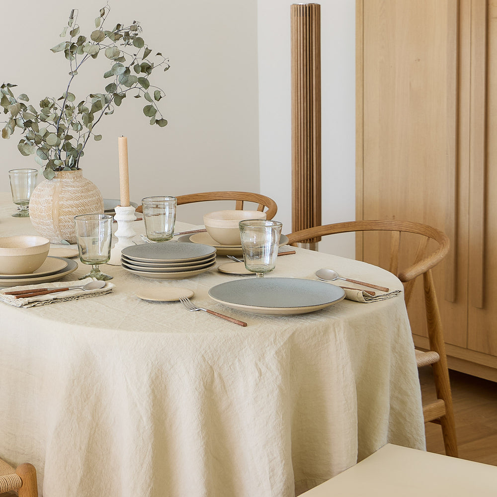 Costa Nova Geschirrset Arenito Sage Green 18-teilig / 6 Personen - 6 Speiseteller, 6 Frühstücksteller & 6 Schalen
