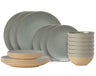 Costa Nova Geschirrset Arenito Sage Green 18-teilig / 6 Personen - 6 Speiseteller, 6 Frühstücksteller & 6 Schalen