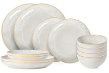 Costa Nova Geschirrset Casafina Eivissa Sand Beige 12-teilig / 4 Personen - 4 Speiseteller, 4 Frühstücksteller & 4 Schalen