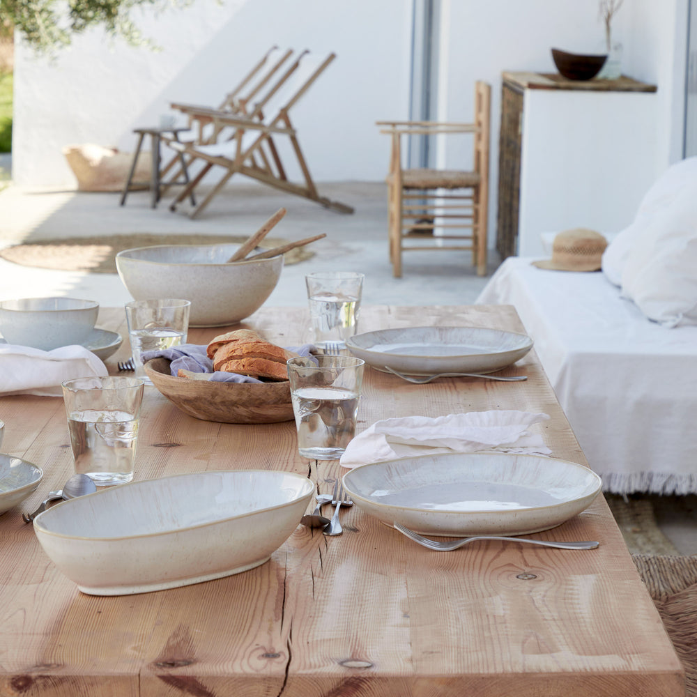 Costa Nova Geschirrset Casafina Eivissa Sand Beige 18-teilig / 6 Personen - 6 Speiseteller, 6 Frühstücksteller & 6 Schalen
