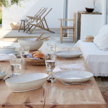 Costa Nova Geschirrset Casafina Eivissa Sand Beige 18-teilig / 6 Personen - 6 Speiseteller, 6 Frühstücksteller & 6 Schalen