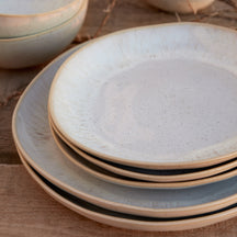 Costa Nova Geschirrset Casafina Eivissa Sand Beige 18-teilig / 6 Personen - 6 Speiseteller, 6 Frühstücksteller & 6 Schalen