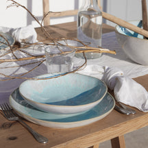 Costa Nova Geschirrset Casafina Eivissa Sea Blue 18-teilig / 6 Personen - 6 Speiseteller, 6 Frühstücksteller & 6 Schalen