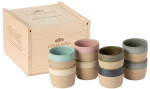 Costa Nova Espresso Tassen Arenito Multicolor 65 ml - 8 Stück - Geschenkbox