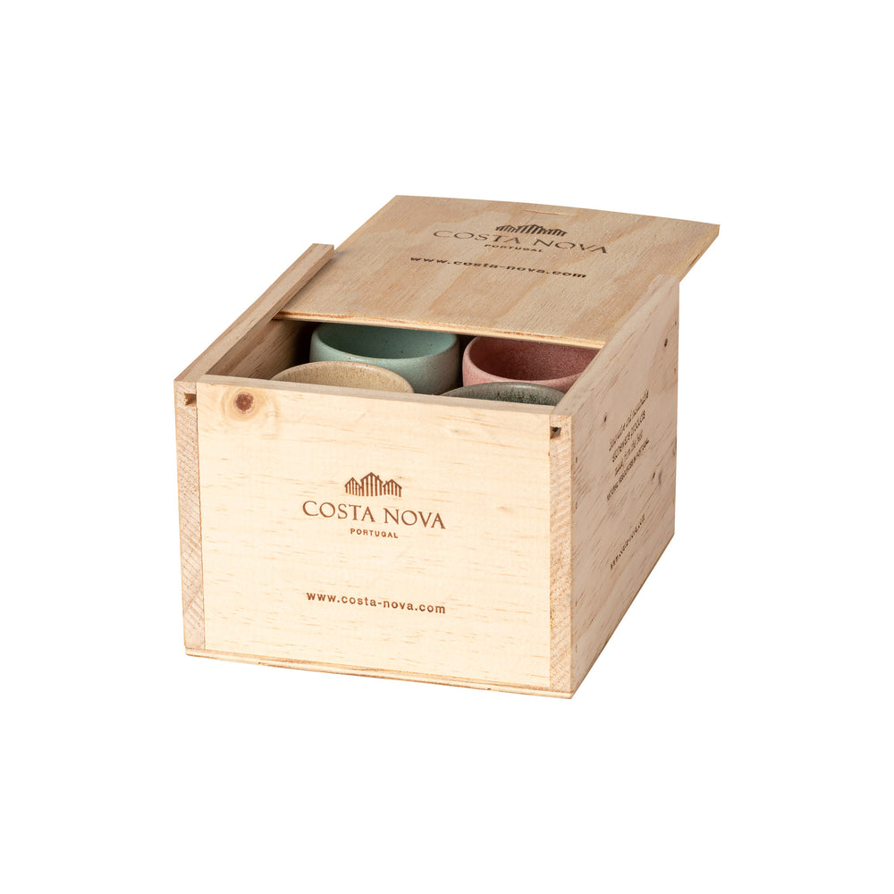 Costa Nova Espresso Tassen Arenito Multicolor 65 ml - 8 Stück - Geschenkbox