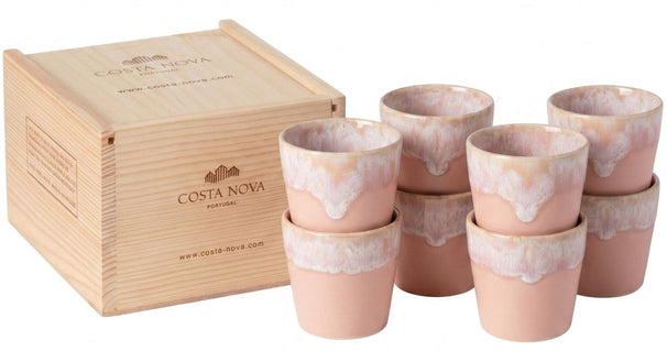 Costa Nova Espresso Tassen Grespresso Soft Pink 80 ml - 8 Stück - Geschenkbox