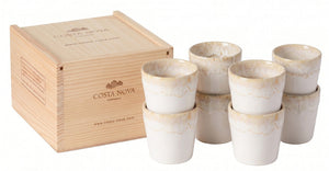 Costa Nova Espresso Tassen Grespresso White 80 ml - 8 Stück - Geschenkbox
