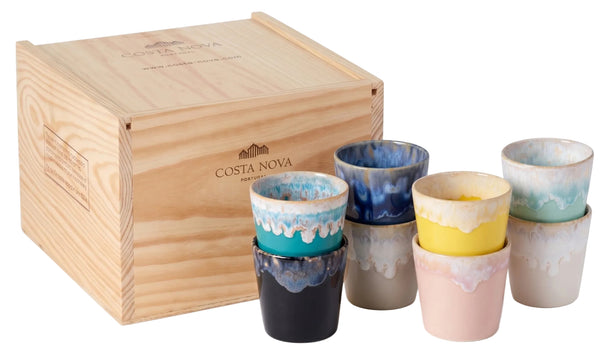 Costa Nova Kaffeetassen Grespresso Multicolor 190 ml - 8 Stück - Geschenkbox