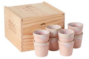 Costa Nova Kaffeetassen Grespresso Soft Pink 190 ml - 8 Stück - Geschenkbox