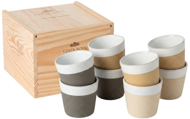 Costa Nova Kaffeetassen Grespresso Nature 190 ml - 8 Stück - Geschenkbox