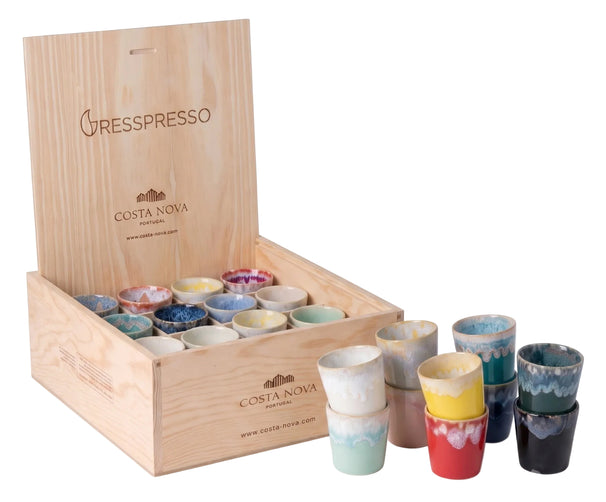 Costa Nova Espresso Tassen Grespresso Multicolor 80 ml - 40 Stück - Geschenkbox