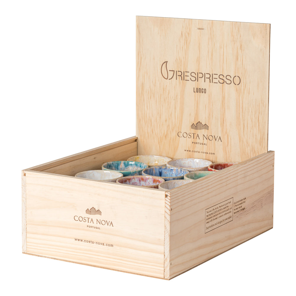 Costa Nova Kaffeetassen Grespresso Multicolor 190 ml - 24 Stück - Geschenkbox