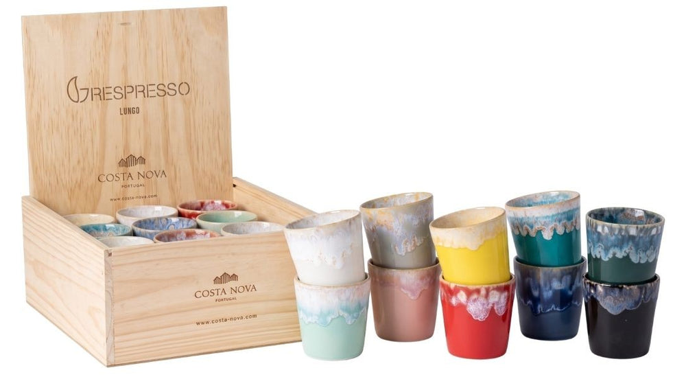 Costa Nova Kaffeetassen Grespresso Multicolor 190 ml - 24 Stück - Geschenkbox
