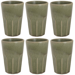 Cosy & Trendy Latte Macchiato Becher Bistro Thyme Green 450 ml - 6 Stück
