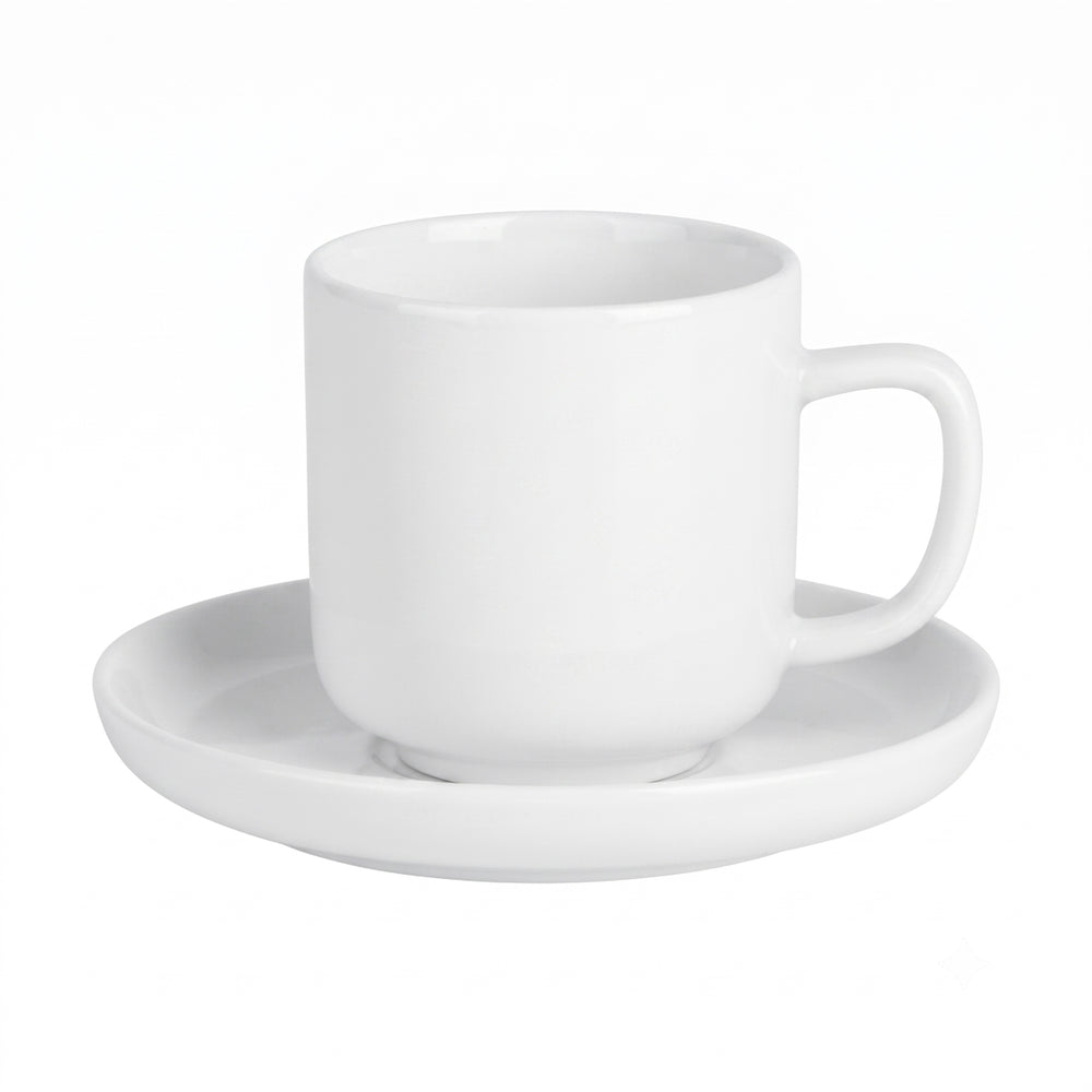 Cosy & Trendy Espressotassen und Untertassen Moon White 90 ml - 4 Stück