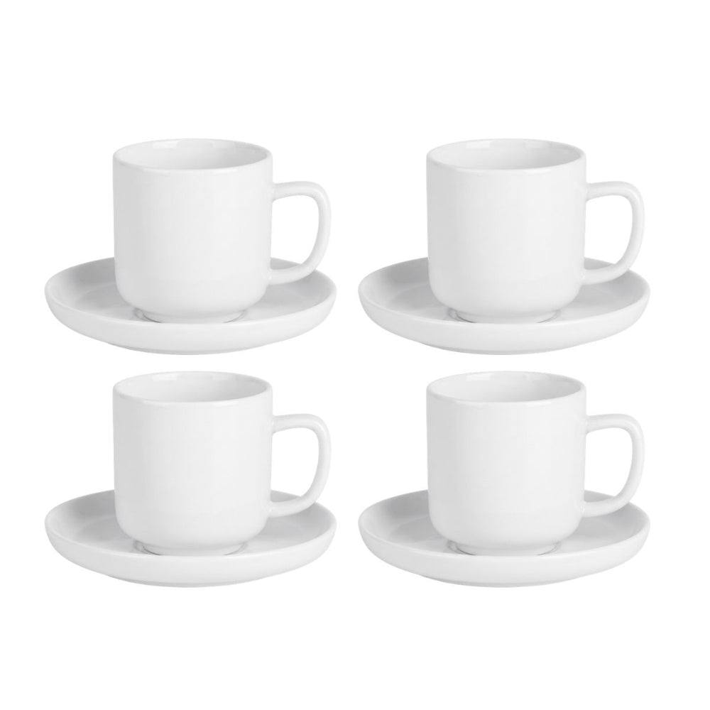 Cosy & Trendy Espressotassen und Untertassen Moon White 90 ml - 4 Stück