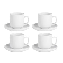 Cosy & Trendy Espressotassen und Untertassen Moon White 90 ml - 4 Stück