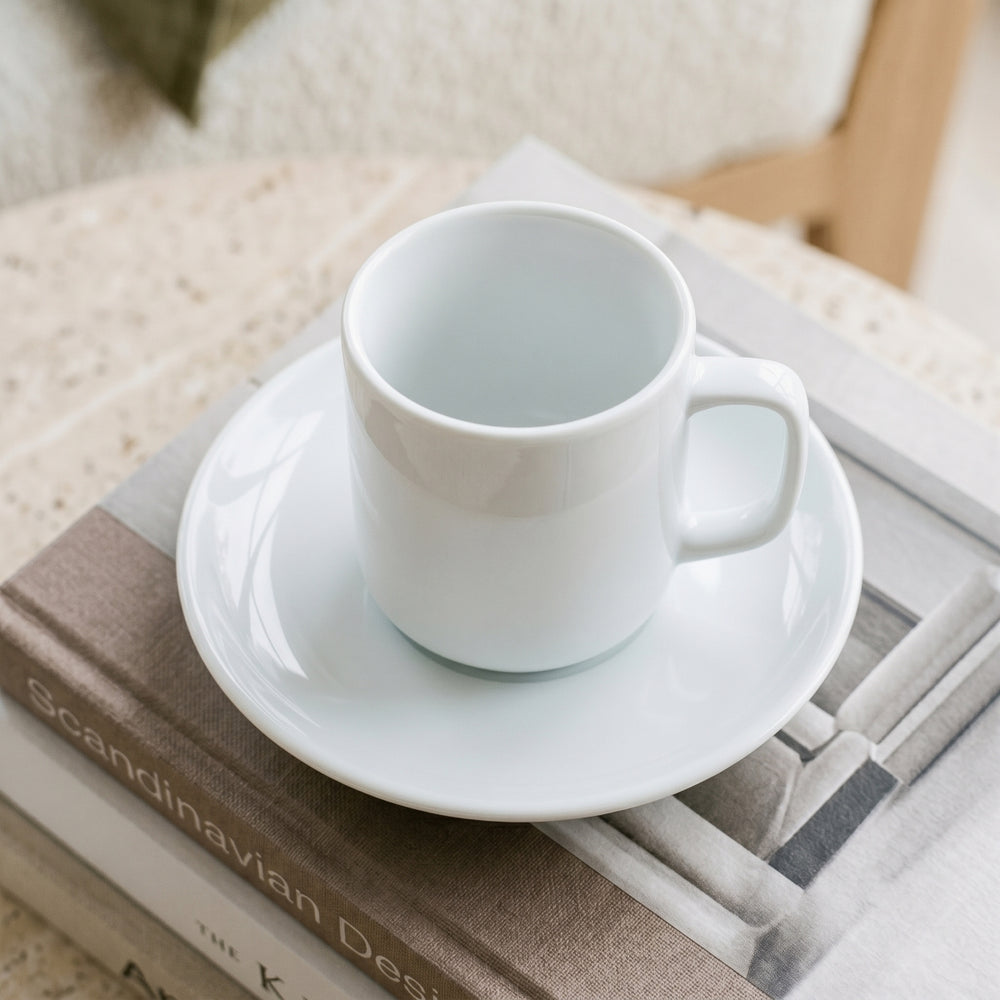 Cosy & Trendy Espressotassen und Untertassen Moon White 90 ml - 4 Stück