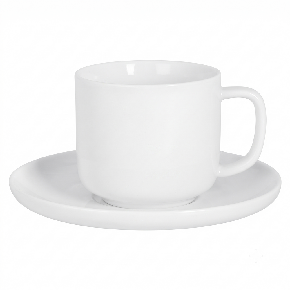Cosy & Trendy Kaffeetassen und Untertassen Moon White 200 ml - 4 Stück