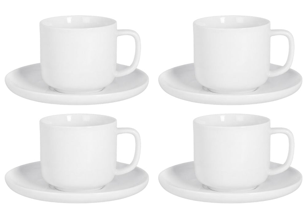 Cosy & Trendy Kaffeetassen und Untertassen Moon White 200 ml - 4 Stück