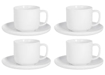 Cosy & Trendy Kaffeetassen und Untertassen Moon White 200 ml - 4 Stück
