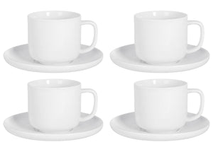 Cosy & Trendy Kaffeetassen und Untertassen Moon White 200 ml - 4 Stück