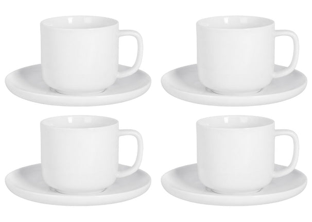Cosy & Trendy Kaffeetassen und Untertassen Moon White 200 ml - 4 Stück