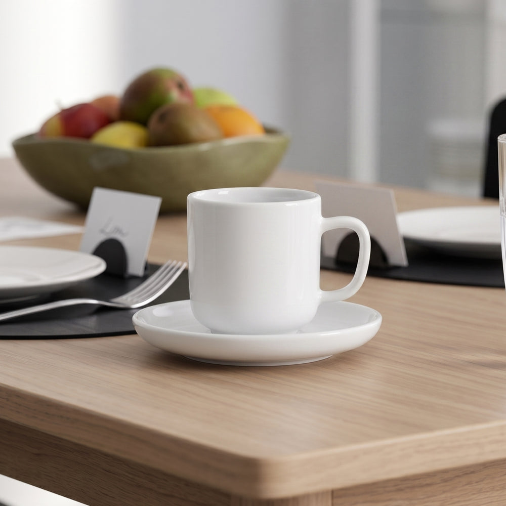 Cosy & Trendy Kaffeetassen und Untertassen Moon White 200 ml - 4 Stück