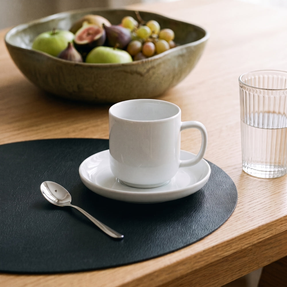Cosy & Trendy Kaffeetassen und Untertassen Moon White 200 ml - 4 Stück