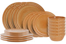 Cosy & Trendy Geschirrset Bistro Mustard Yellow 18-teilig / 6 Personen - 6 Speiseteller, 6 Frühstücksteller & 6 Schalen