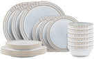Cosy & Trendy Geschirrset Bistro Vintage White 18-teilig / 6 Personen - 6 Speiseteller, 6 Frühstücksteller & 6 Schalen