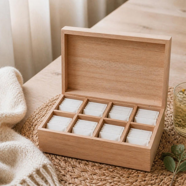 Cosy & Trendy Teedose - Teekiste - Holz - 8 Fächer - 29 x 19 x 9 cm