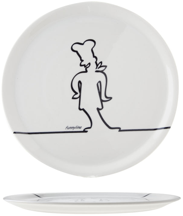 Cosy & Trendy Pizzateller Funnyline Schwarz / Weiß - ø 31 cm - 6 Stück