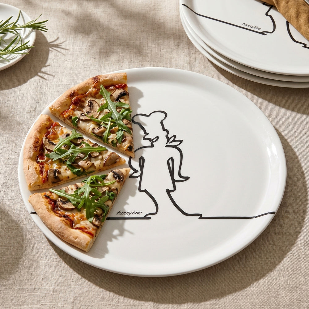 Cosy & Trendy Pizzateller Funnyline Schwarz / Weiß - ø 31 cm - 6 Stück