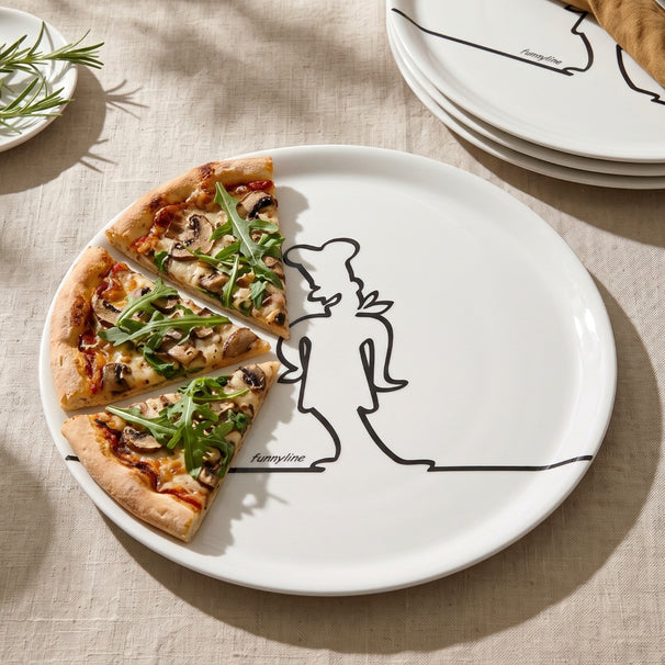 Cosy & Trendy Pizzateller Funnyline Schwarz / Weiß - ø 31 cm - 6 Stück