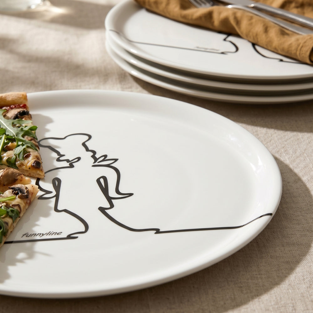 Cosy & Trendy Pizzateller Funnyline Schwarz / Weiß - ø 31 cm - 6 Stück