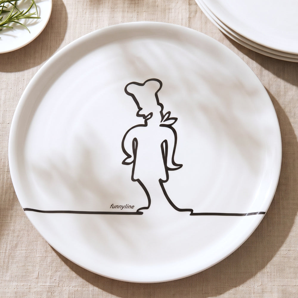 Cosy & Trendy Pizzateller Funnyline Schwarz / Weiß - ø 31 cm - 6 Stück