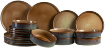 Cosy & Trendy Geschirrset Quintana Amber 18-teilig / 6 Personen - 6 Speiseteller, 6 Suppenteller und 6 Frühstücksteller