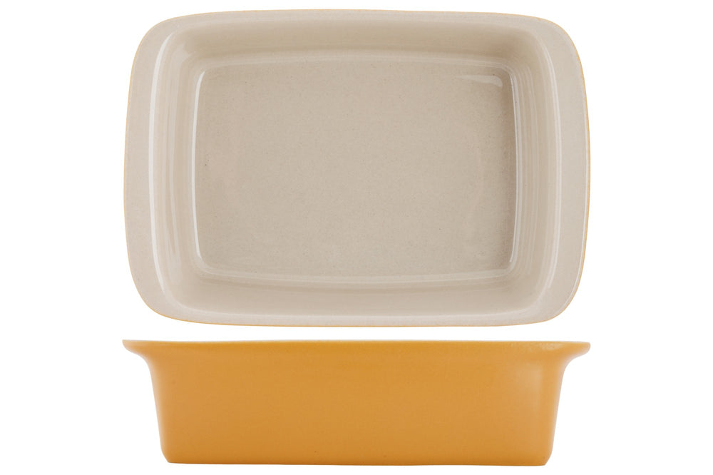 Cosy & Trendy Kleine Auflaufform / Servierschale aus Steingut Fontestic Amber Gold - 16 x 10 x 3,5 cm / 350 ml