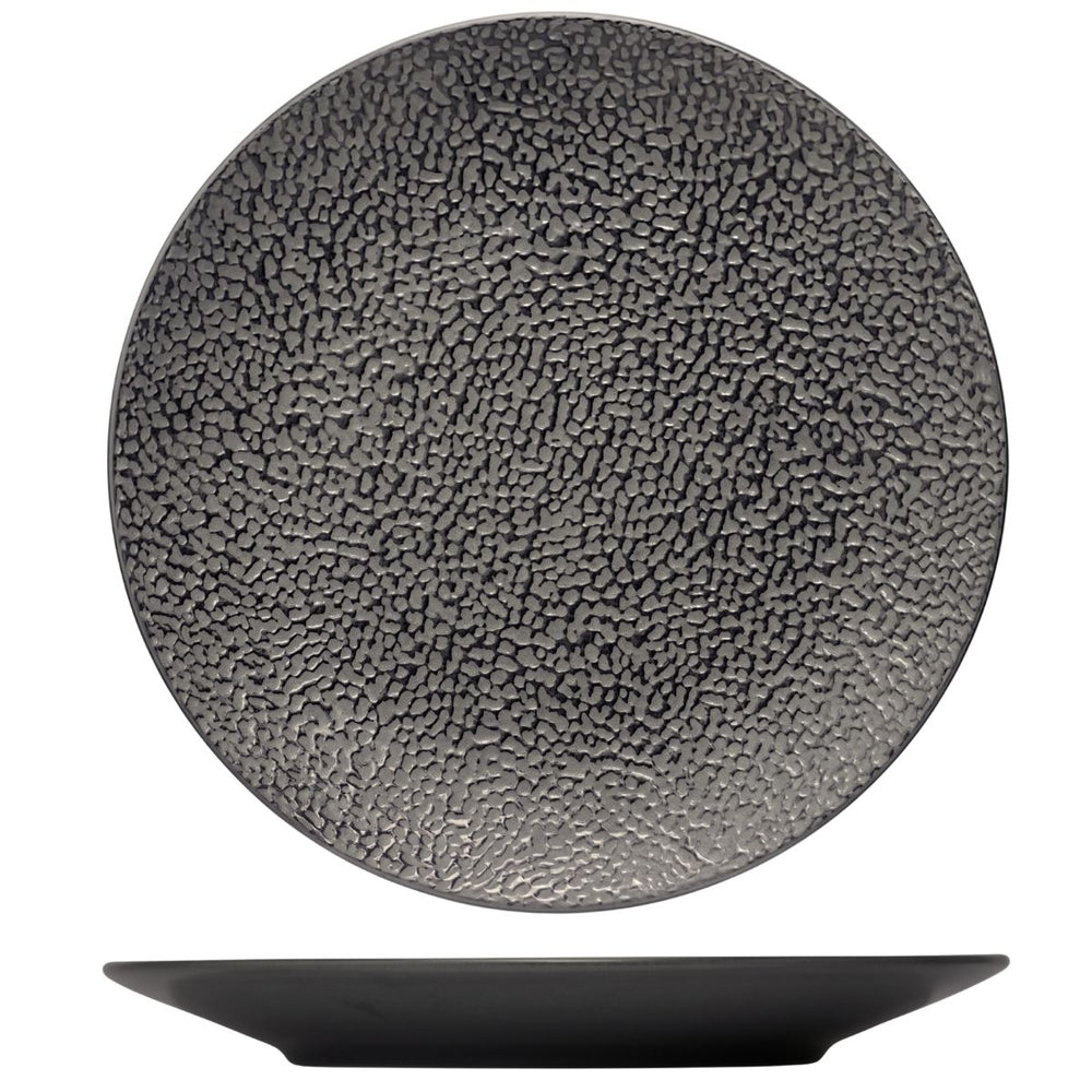 Cosy & Trendy Geschirrset Candy Schwarz - 18-teilig / 6 Personen - 6 Speiseteller, 6 Frühstücksteller und 6 Schalen
