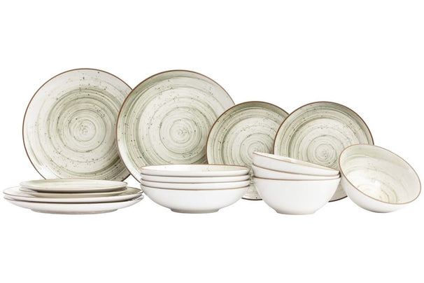 Cosy & Trendy Geschirrset Sintra Ivy Green 16-teilig / 4 Personen