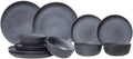Cosy & Trendy Geschirrset Kentucky Grey - 12-teilig / 4 Personen - 4 Speiseteller, 4 Frühstücksteller und 4 Schalen