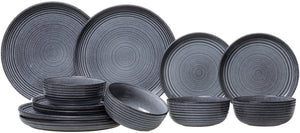 Cosy & Trendy Geschirrset Kentucky Grey - 12-teilig / 4 Personen - 4 Speiseteller, 4 Frühstücksteller und 4 Schalen