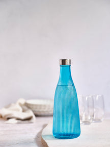Cosy & Trendy Wasserkaraffe Atla – mit Edelstahlverschluss – Glas – Azurblau – 1 Liter