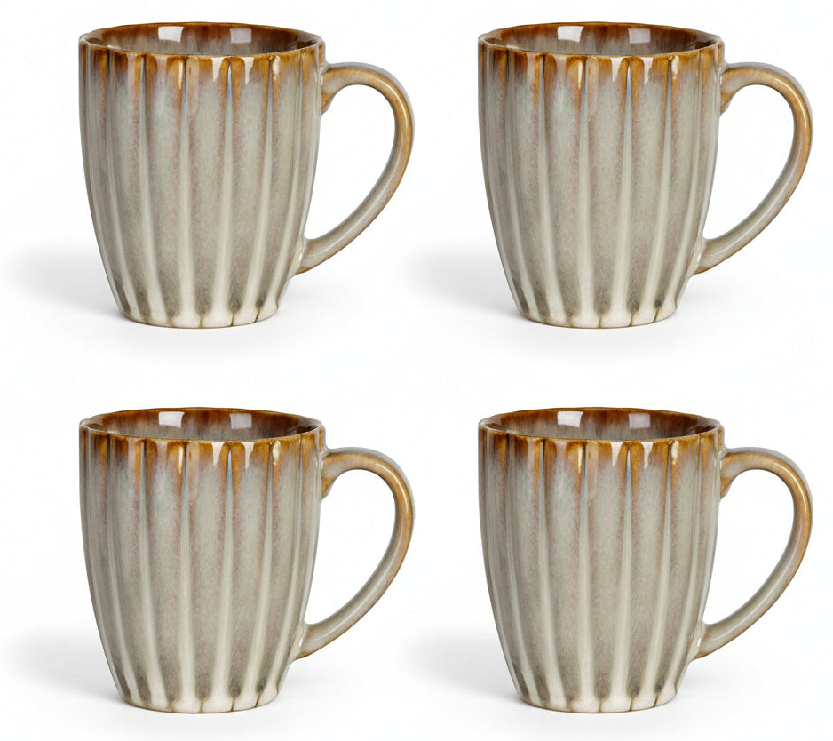 Cosy & Trendy Astera Pearl 16-teiliges Geschirrset für 4 Personen – 4 Speiseteller, 4 Frühstücksteller, 4 Schüsseln und 4 Becher